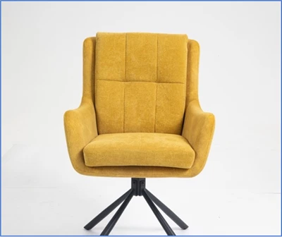 Sedia da ufficio in tessuto giallo senape